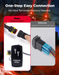 Kemimoto UTV Whipless LED Chase Lights  9 Flash Modes, Fits 1.5''2'' Roll Cages