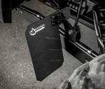 Assault Industries Polaris RZR XP Rear Mud Flaps Mounted on OEM Trailing Arms for Suspension Protection