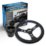 Prp Polaris Rzr / Can-am Maverick X3 / Arctic Cat Wildcat / Ezgo / John Deere Gator Deep Dish Leather Steering Wheel Kit W/ Utv Hub