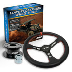 Prp Yamaha Yxz / Viking / Wolverine / Rhino Deep Dish Leather Steering Wheel Kit W/ Quick Release Hub