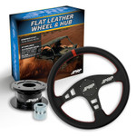Prp Yamaha Yxz / Viking / Wolverine / Rhino Flat Leather Steering Wheel Kit W/ Quick Release Hub
