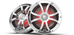 Wet Sounds Revo Series 8" High-output Component Style Coaxial Speakers (w/ Xs-white-stainless Steel Rgb Grilles)
