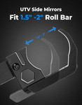 Kemimoto 1.5"-2" UTV Roll Cage Side View Mirrors