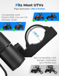 Kemimoto UTV 1.65-2 Inch Roll Bars Side Mirrors w/ Spring Back