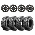 System 3 Matte Black SB-7 Beadlock & Maxxis Radial Carnivore Wheel & Tire Kit