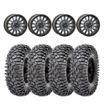 System 3 Matte Brushed Grey SB-8 5-Lug Beadlock & Maxxis Radial Roxxzilla Wheel & Tire Kit