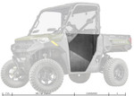 SuperATV HDPE Half Doors installed on a 2020+ Polaris Ranger 1000 featuring durable 5/8-inch HDPE construction, heavy-duty rotary latches, textured black finish, and integrated weather seals.