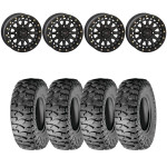 System 3 Matte Black SB-6 Beadlocks & Atturo Trail Blade Boss Wheel & Tire Kit