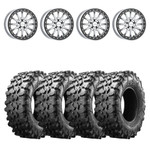 Raceline A14SB Silver/Black Alpha Beadlock & Maxxis Carnivore Radial Wheel & Tire Kit