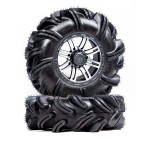 Falcon Ridge - Kawasaki Mule 600/610 Pre-Mounted Outlaw 2 Tire with Silver and Gun Metal Gray Glide SBL-8S Wheel