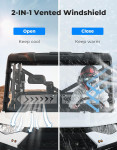 Kemimoto - Polaris Ranger XP 900/1000/XP 1000/Diesel/Crew 900 2-in-1 Vented Windshield