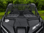 3 Star 1/4-inch polycarbonate front windshield installed on a CFMOTO ZForce Z10 featuring CNC-cut construction, optional scratch-resistant or tinted polycarbonate, adjustable cab vents, and vehicle-specific mounting for superior off-road protection and visibility.