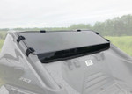 3 Star 1/4-inch polycarbonate rear windshield installed on a CFMOTO ZForce Z10 featuring clear or tinted polycarbonate, optional sliding vent, Quick Install Straps, and a precision-fit design that reduces dust, wind, and rear cab suction during off-road riding.