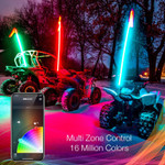 XK Glow XKchrome Smartphone App UTV 2nd Gen LED Whip Kits