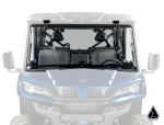 Assault Industries scratch-resistant flip windshield installed on CFMOTO UForce 1000
