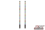 Xtc Power Products X-lite 4ft Rgb+w Whip Lights With Red Xtc Safety Flags (pair)
