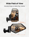 Kemimoto - Can-Am Maverick X3 / X3 MAX Side Mirrors with Spring-Back Auto Reset US Flag Pattern