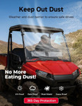 Kemimoto - Polaris Ranger Midsize 400 Front Vented Windshield Hard-Coated Scratch-Resistant