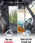 Kemimoto - Polaris Ranger Mid-Size SP 570 Soft Cab Enclosure Doors w/ YKK Zipper, Tear-Resistant Water-Resistant