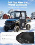 Kemimoto - Polaris Ranger Mid-Size SP 570 Soft Cab Enclosure Doors w/ YKK Zipper, Tear-Resistant Water-Resistant