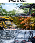 Kemimoto - Polaris RZR XP 1000/Turbo 3-in-1 Front Flip Windshield, Scratch-Resistant Clear Polycarbonate