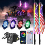 Kemimoto Universal Utv 3ft Led Whip Lights & Rock Lights Combo