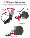Kemimoto Universal Utv 3-in-1 Large Side Mirrors (pair) (1.65" - 2" Roll Bar)
