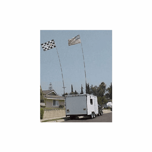 22' Telescoping Flag Pole With Ultimate Remote Control Color Changing Camp Locator with Flag And Mount