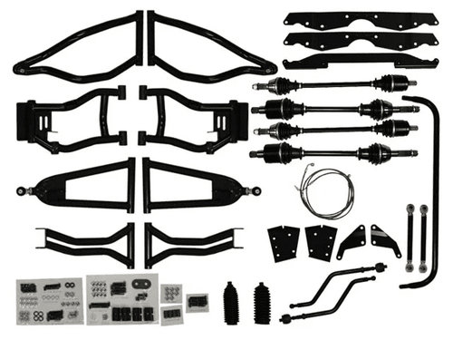 Super ATV 5-inch lift kit installed on a Polaris RZR 800 (2008-2014) for superior off-road ground clearance and 30-inch tires. Super ATV 5-inch lift kit installed on a Polaris RZR 800 (2008-2014) for superior off-road ground clearance and 30-inch tires.