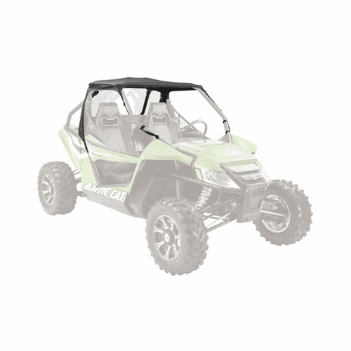 Arctic Cat Wildcat soft roof and roll-up back panel with lightweight aluminum frame for UTV cab enclosure and weather protection. Arctic Cat Wildcat soft roof and roll-up back panel with lightweight aluminum frame for UTV cab enclosure and weather protection.