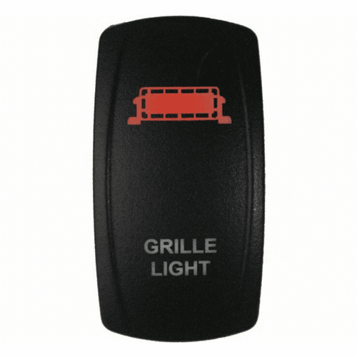 DragonFire Racing Laser-Etched Dual LED Grill Light Switch (Red) - 522619