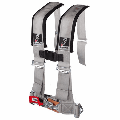 Dragonfire 3 Inch H-Style Harness with Sternum Strap - Grey