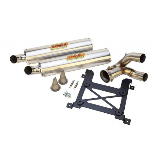 Factory UTV Sparks Racing Slip-On Exhaust - Polaris RZR 1000 XP|XP4|X-6 - Sparks-xp1kslipon