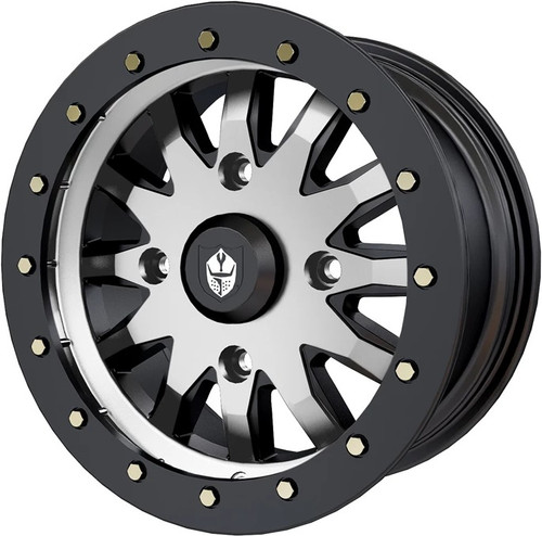 Pro Armor Halo UTV Wheel 15" x 7" - Matte Black | Silver Pro Armor Halo UTV Wheel 15" x 7" - Matte Black | Silver