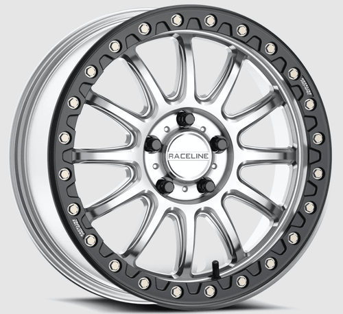 Raceline | A14 Alpha BeadLock Silver & Black Wheel - 17"