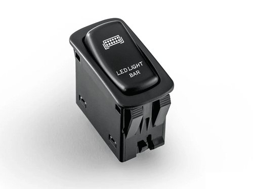 L-Series Polaris Ranger 1000 rocker switch with black housing and OEM-fit 44x22 mm dimensions.