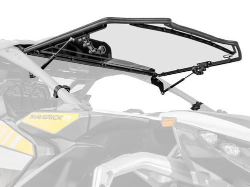 SuperATV Can-Am Maverick R Scratch Resistant Flip Windshield - FWS-CA-MAVR-70