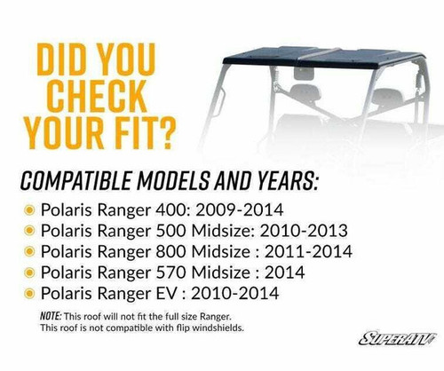 SuperATV Polaris Ranger Midsize EV Plastic Roof