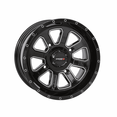 System 3 | ST-4 Gloss Black & Machined UTV Wheel - 14"