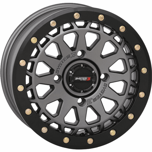 System 3 | SB-6 Matte Gunmetal Grey BeadLock UTV Wheel- 15" System 3 | SB-6 Matte Gunmetal Grey BeadLock UTV Wheel- 15"