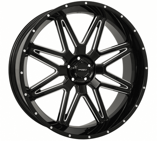 System 3 | ST-7 Gloss Black & Milled UTV Wheel - 24" System 3 | ST-7 Gloss Black & Milled UTV Wheel - 24"