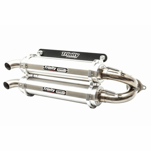 Trinity Racing Polaris RZR Turbo/S Slip On Exhaust (Brushed) - TR-4152S-C2