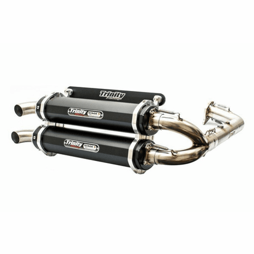 Trinity Racing Polaris RZR XP Turbo/Turbo S Full System Exhaust (Black) - TR-4153D-BK