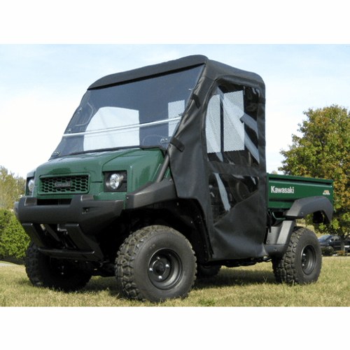 Kawasaki Mule 4000/4010 Full Cab with Folding Lexan Windshield - MD-KAW-4010-FC03BLK