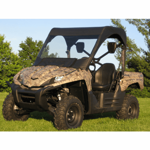 Kawasaki Teryx 2008-2009 Vinyl Windshield Top Combo - MD-KAW-TERYX-WTC01BLK