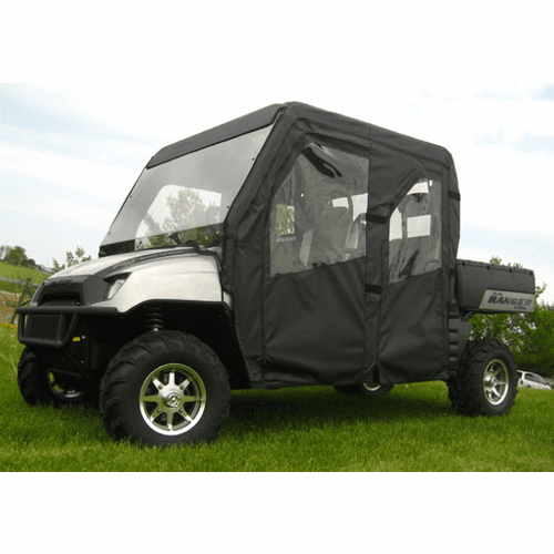 Polaris Ranger Crew 2008-2009 Full Cab With Folding Lexan Windshield - MD-PO-08CREW-FC03BLK
