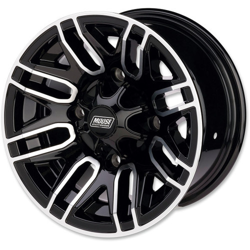 Moose 112X 12" Machined Black Wheel for Polaris RZR 200 - 12"x7" | 12"x8" - MU-112X-12in