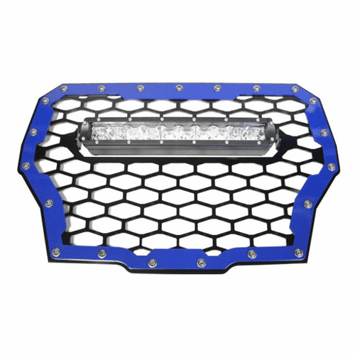 ModQuad Racing Polaris RZR XP Turbo 2017-18 Front Grill W/ 10" Light Bar (Blue) - RZR-FGLS-T-BL ModQuad Racing Polaris RZR XP Turbo 2017-18 Front Grill W/ 10" Light Bar (Blue) - RZR-FGLS-T-BL