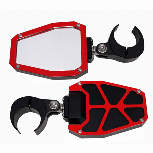 ModQuad Racing Bezel Side Mirror (1.75") (Black) (W/ Red Bezels) - SIDE-1.75-BRD - SIDE-1.75-BRD