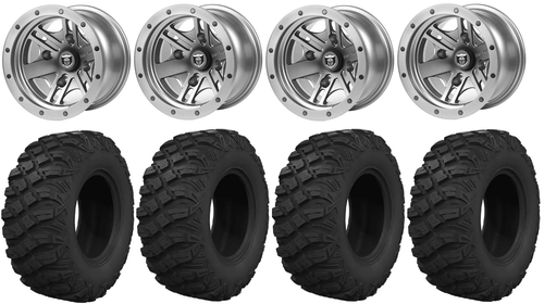 Polaris RZR 200 Pro Armor Wheel & Tire Set: Combat x Youth Crawler - Titanium Metallic